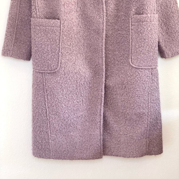 Anthropologie Greyson Windermere Boucle Buckled Tweed Teddy Coat Lilac XS - Picture 10 of 16